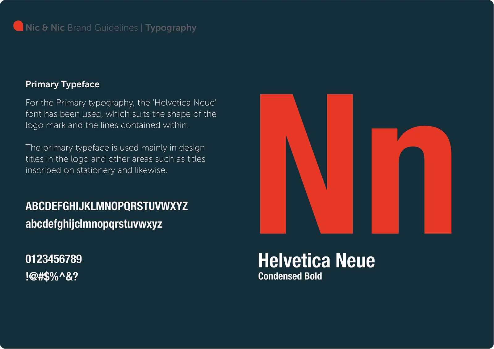 Nic & Nic — brand guidelines, typography