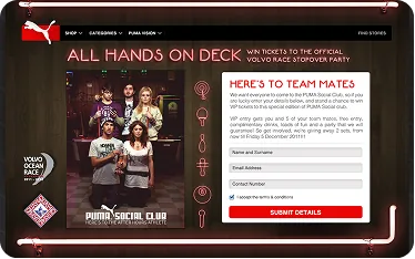 PUMA Social Club — All hands on deck, Volvo Ocean Race sweepstakes