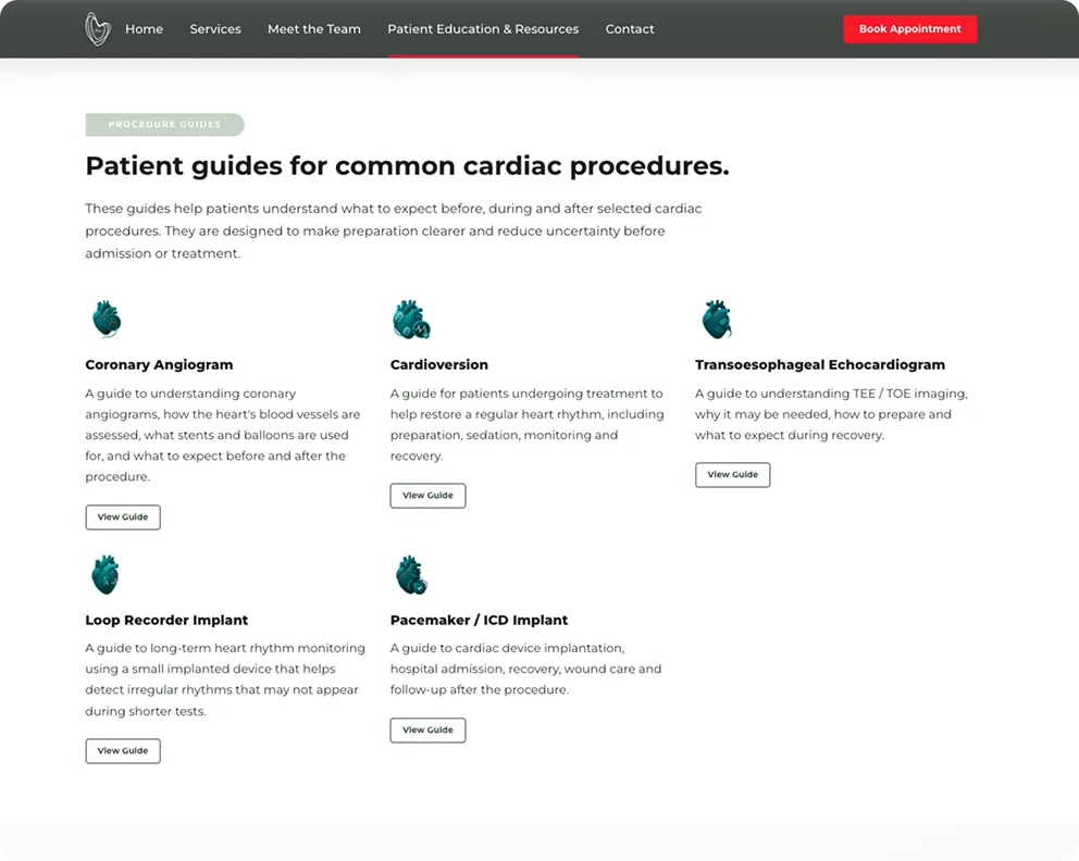 Sandton Heart Inc — Patient Education guides